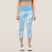 Leggings Capri pantalon de yoga bleu-haut (Recto)