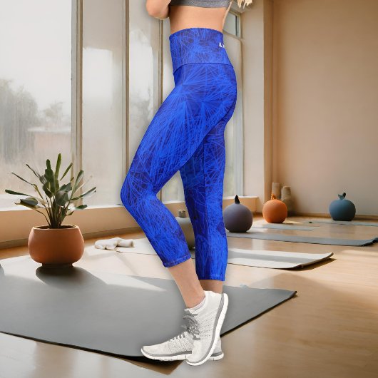 Leggings Capri Pantalon de yoga bleu tendance