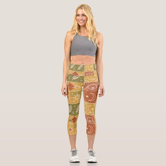 Leggings Capri Pantalon de yoga boho (Recto)