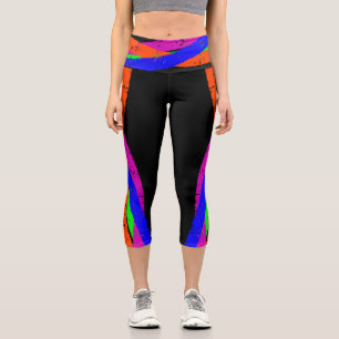 Leggings Capri Pantalon de yoga Capri découpé Colorful 05