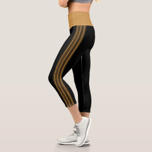 Leggings Capri Pantalon de Yoga en noir et en chameau mince