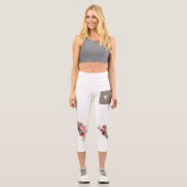 Leggings Capri "Pantalon de Yoga Floral Fleur de flux de fleurs" (Recto)