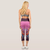 Leggings Capri Pantalon de yoga imprimé unique (Verso)
