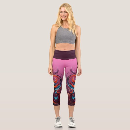 Leggings Capri Pantalon de yoga imprimé unique (Recto)