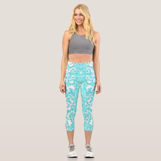 Leggings Capri Pantalon de yoga turquoise (Recto)