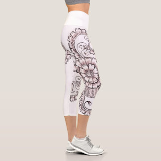 Leggings Capri pantalon floral henné
