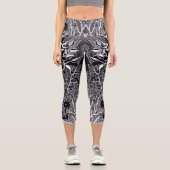 Leggings Capri Panthère noire dans la jungle - dessin au crayon (Recto)