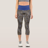 Leggings Capri Papier Cheetah bleu et or (Recto)