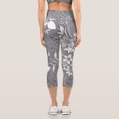 Leggings Capri Papier mural à fleurs 2 (Verso)