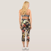 Leggings Capri Papier mural à fleurs 4 (Verso)