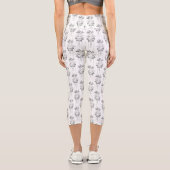 Leggings Capri Papier peint baroque Bouquet gris (Verso)