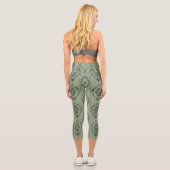 Leggings Capri Papier peint baroque en vert (Verso)