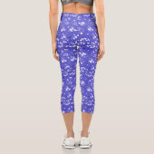 Leggings Capri papier peint baroque - fleur bleue (Verso)