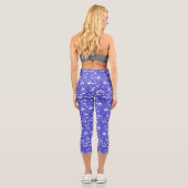 Leggings Capri papier peint baroque - fleur bleue (Verso)