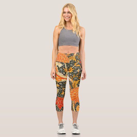 Leggings Capri Papier peint fleur de William Morris Cray (Recto)