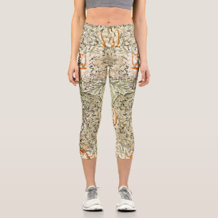Leggings Capri Papier peint floral Chèvrefeuille de William Morri