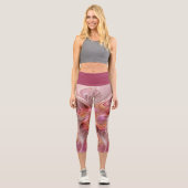 Leggings Capri Papillon Abstrait coloré Imaginaire Fractal Art (Recto)