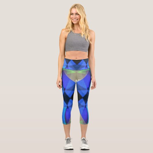 Leggings Capri Papillon bleu (Recto)