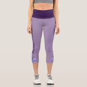 Leggings Capri Papillon Bleu - Nom - Violet (Recto)