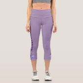 Leggings Capri Papillon bleu - Nom - Violet solide (Recto)
