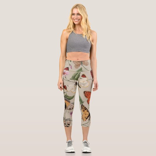 Leggings Capri Papillon Moth Nature Collection Dessin (Recto)
