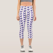 Leggings Capri Papillon saphir à fleurs (Recto)