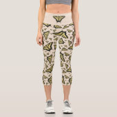 Leggings Capri Papillons à queue jaune du sud-ouest partout (Recto)