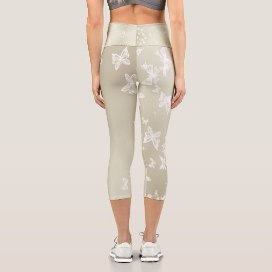 Leggings Capri Papillons blancs (Verso)