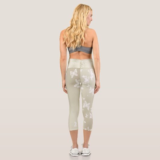 Leggings Capri Papillons blancs (Verso)