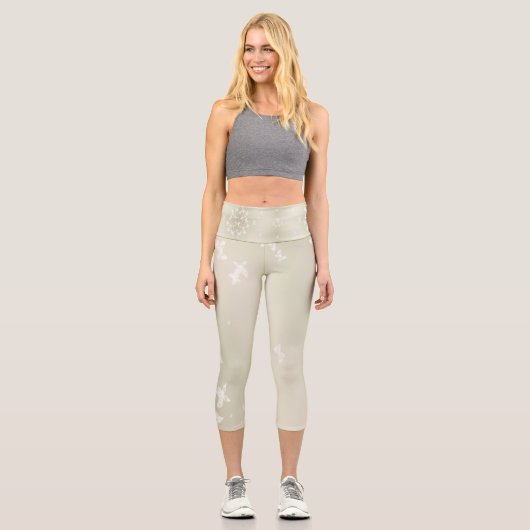 Leggings Capri Papillons blancs (Recto)
