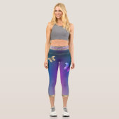 Leggings Capri Papillons & Purple Capris haut taille (Recto)