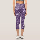 Leggings Capri Parties scintillant Abstraite violet imprimé - Reg (Verso)