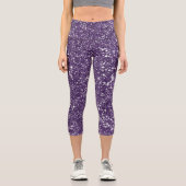 Leggings Capri Parties scintillant Abstraite violet imprimé - Reg (Recto)