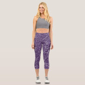 Leggings Capri Parties scintillant Abstraite violet imprimé - Reg (Recto)