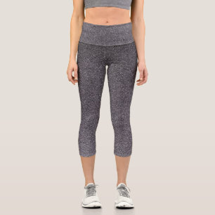 Leggings Capri Parties scintillant argentées-noires rayées Capri 