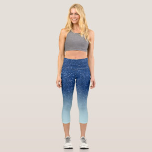 Leggings Capri Parties scintillant bleue moderne ombre scintille 