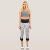 Leggings Capri Parties scintillant brillante gris argent avec noi (Recto)