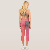 Leggings Capri Parties scintillant de dégradé rose foncé-orange C (Verso)