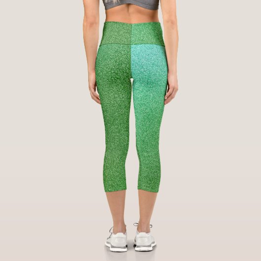 Leggings Capri Parties scintillant de Gradient de Lime Vert Capri (Verso)