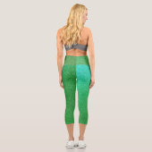 Leggings Capri Parties scintillant de Gradient de Lime Vert Capri (Verso)