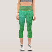 Leggings Capri Parties scintillant de Gradient de Lime Vert Capri (Recto)