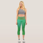 Leggings Capri Parties scintillant de Gradient de Lime Vert Capri (Recto)
