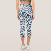 Leggings Capri Parties scintillant d'or bleu Motif Leopard (Verso)