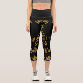 Leggings Capri Parties scintillant d'or Joyeux Noël, Père Noël (Recto)