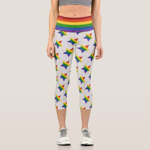 Leggings Capri PARTIES SCINTILLANT du drapeau LGBT Star Pride