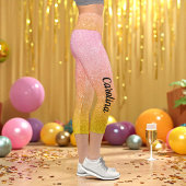 Leggings Capri Parties scintillant en or rose jaune Ombre Sparkle