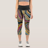 Leggings Capri Parties scintillant en verre étincelante en marbre (Recto)