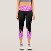 Leggings Capri Parties scintillant étincelante rose noir Monogram (Recto)