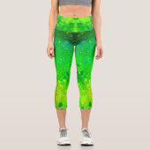 Leggings Capri Parties scintillant Lime Green (Recto)