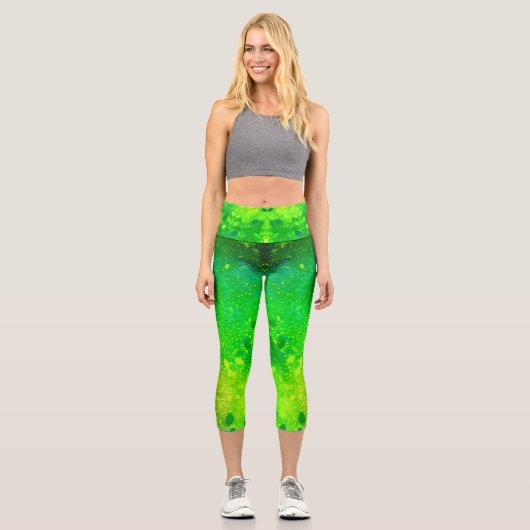 Leggings Capri Parties scintillant Lime Green (Recto)